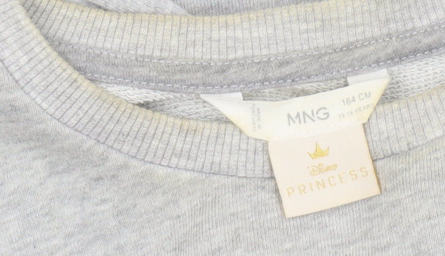 Brand and care label for Disney girls’ grey beauty and the beast sweatshirt 13-14 years
