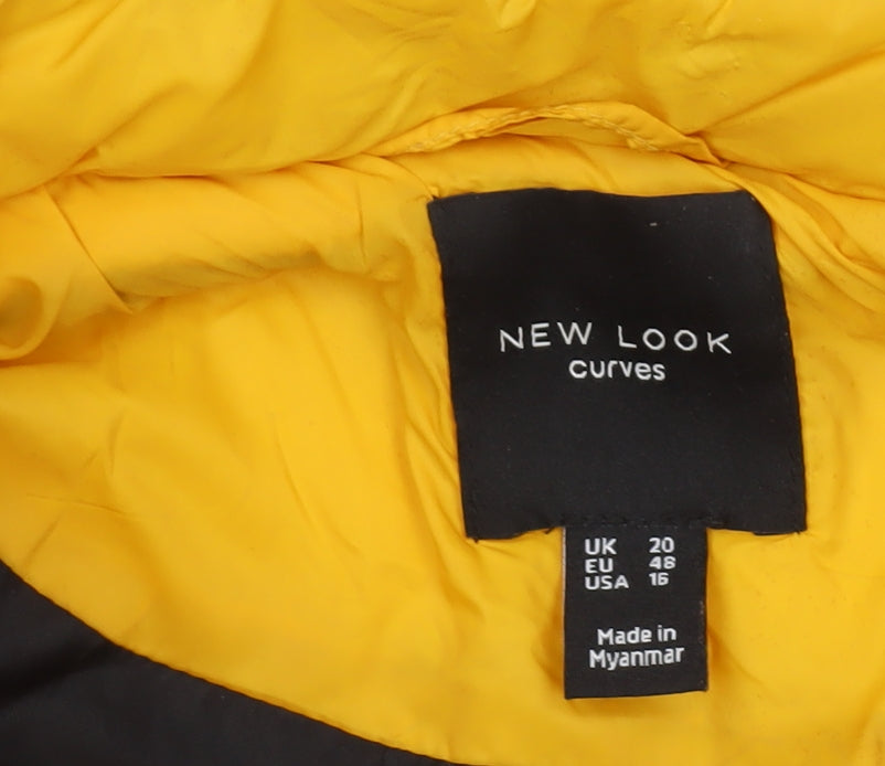 New Look Yellow Hooded Puffer Jacket Unisex 20 Plus