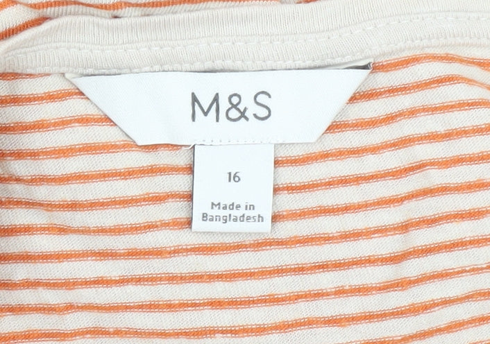 Marks & Spencer Women's Striped T-Shirt, Size 16