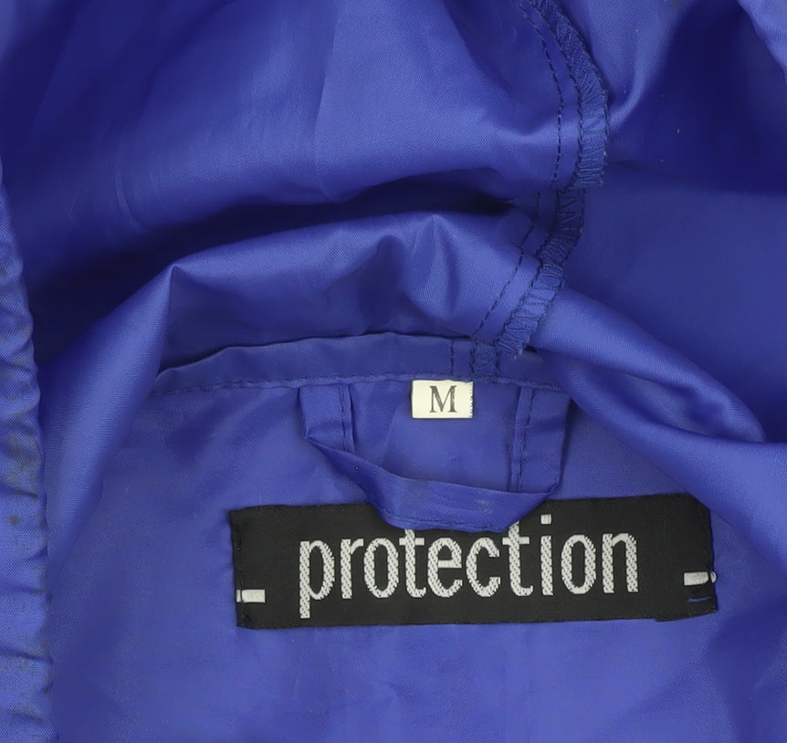 Protection Men's Blue Hooded Windbreaker Jacket, Size M