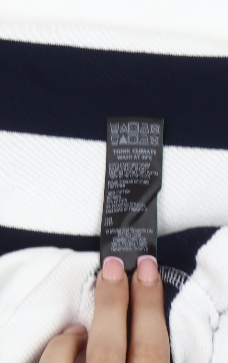 Marks & Spencer Men's XS Black Striped Sweatshirt