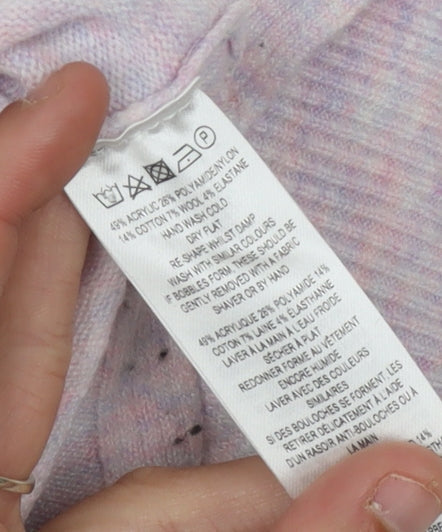 French Connection Women's Pink High Neck Cardigan, Size S