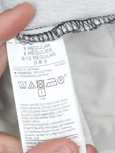 GAP Women's Grey Trousers Size 8 Regular Cotton Blend