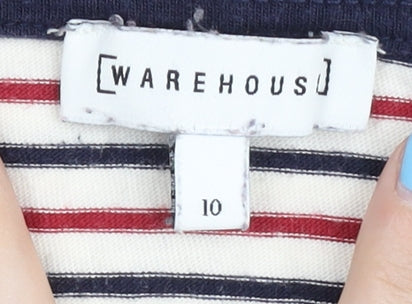 Warehouse Women Multicoloured Striped Top Size 10