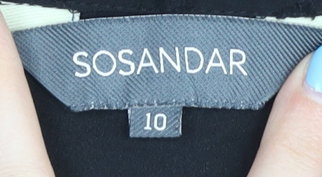 Sonsandar Women's Black V-Neck Dress Size 10