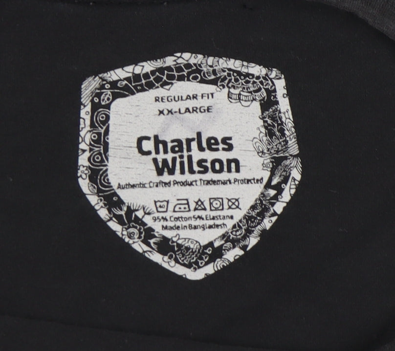 Charles Wilson Men's Black 2XL Crew Neck T-Shirt