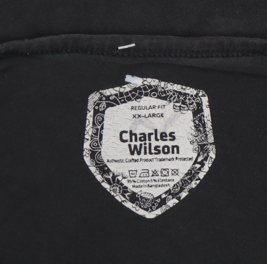 Charles Wilson Men's Black Regular Fit T-Shirt 2XL