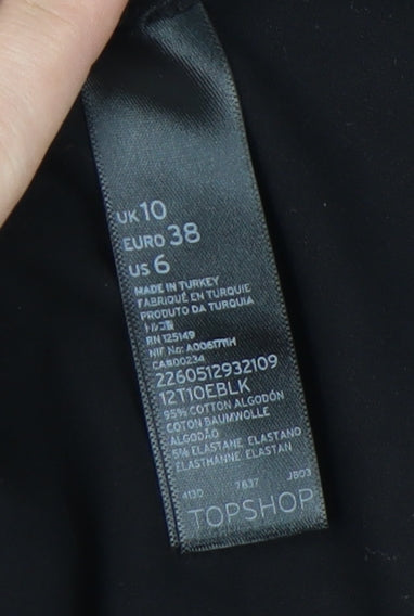 Topshop Women's Black T-Shirt Dress Size 10