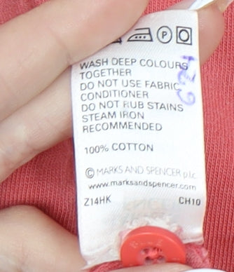 Marks & Spencer Red Short Sleeve Polo for Men