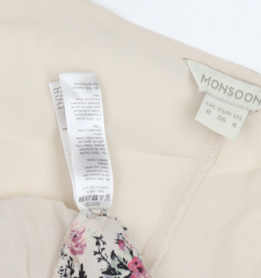 Monsoon Women's Multicoloured Floral Top Size 8