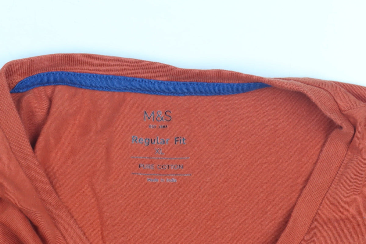 Marks & Spencer Men's Orange Outdoor XL T-Shirt
