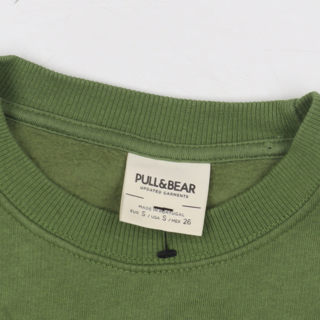 Pull&Bear Green Unisex Graphic Sweatshirt, S
