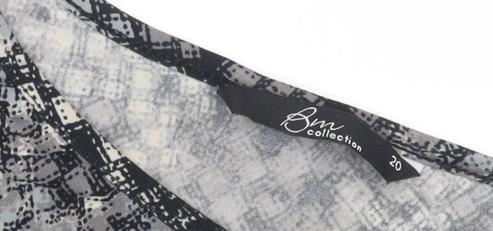 Bonmarché Women's Black Geometric Top, Size 20