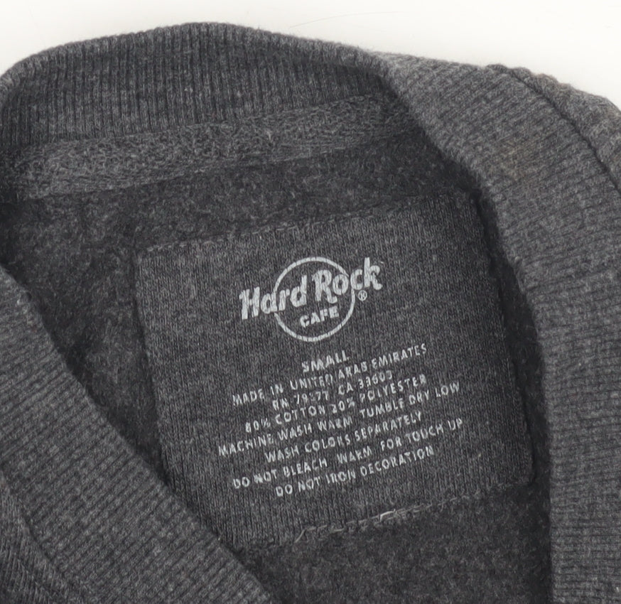 Hard Rock Cafe Grey Unisex Sweatshirt, S, Music Theme