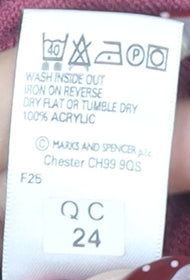 Marks & Spencer Men's Pink V-Neck Pullover 2XL Jumper