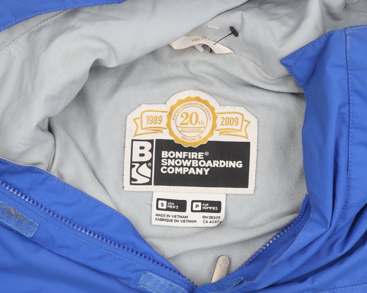 Bonfire Men's Blue Hooded Puffer Jacket S