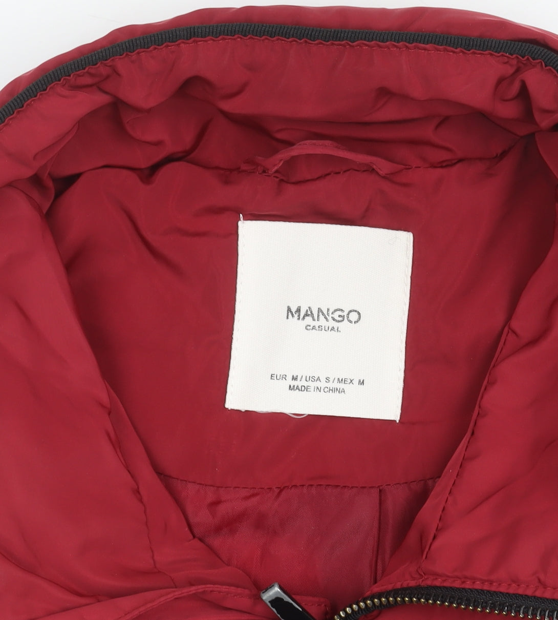 Mango Women's Red Puffer Jacket Medium Casual Style