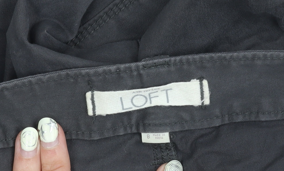 LOFT Women's Grey Straight Trousers, Size 8, Casual