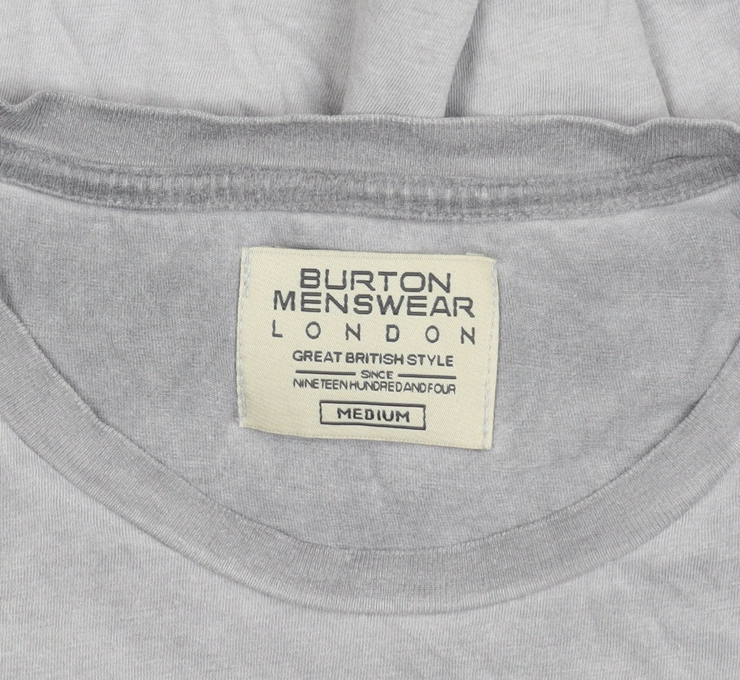 Burton Menswear Men's Grey Graphic T-Shirt, Size M