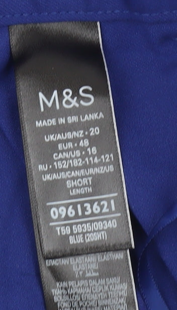 Marks and Spencer Women Blue Trousers UK 20