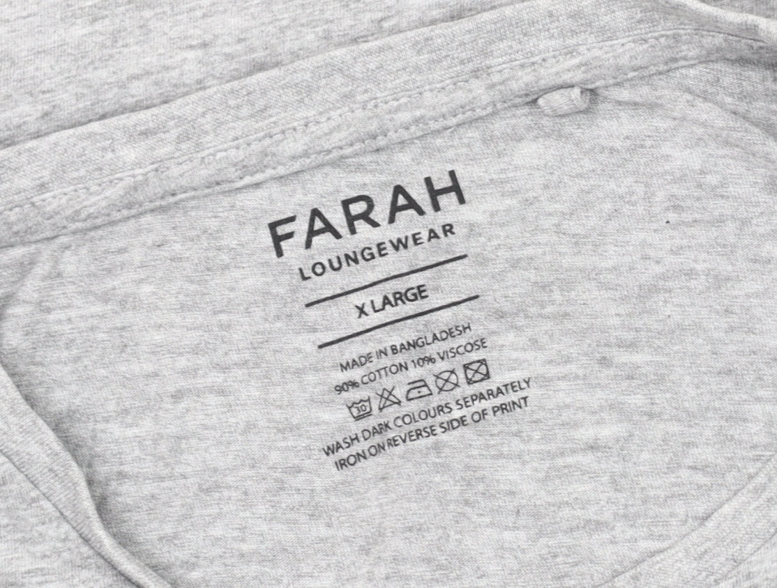 Farah Men's Grey XL Short Sleeve Crew Neck T-Shirt