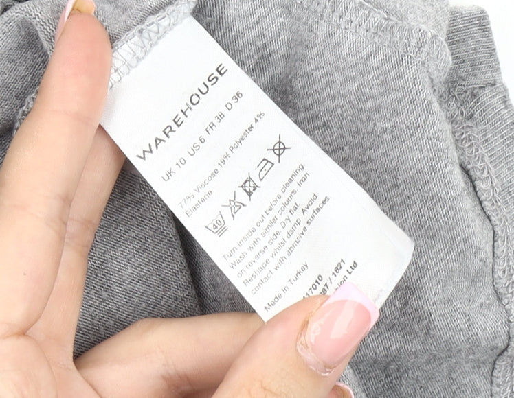 Warehouse Women Grey Jersey Dress Size 10