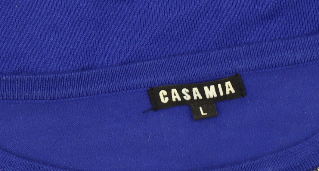 Casamia Women's Blue Pullover Jumper L Beaded Neck