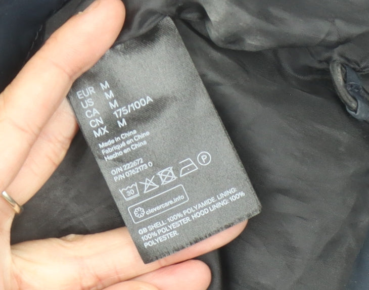 H&M Men's Blue M Windbreaker Jacket Hooded Full Zip
