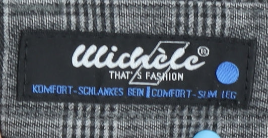 Michele Women's Grey Check Slim Trousers Size 12