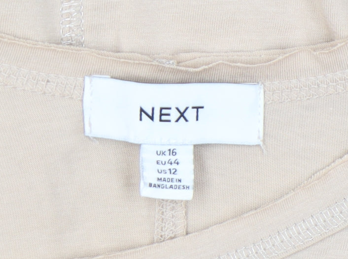 Next Women's Beige Tank Top UK 16 Sleeveless Casual