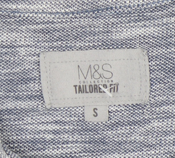 Marks & Spencer Men's Grey Polo Shirt S Tailored