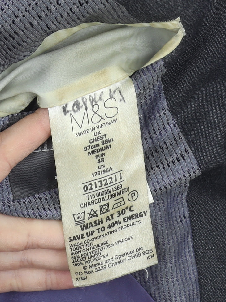 Marks & Spencer Men's Grey Suit Jacket 38R