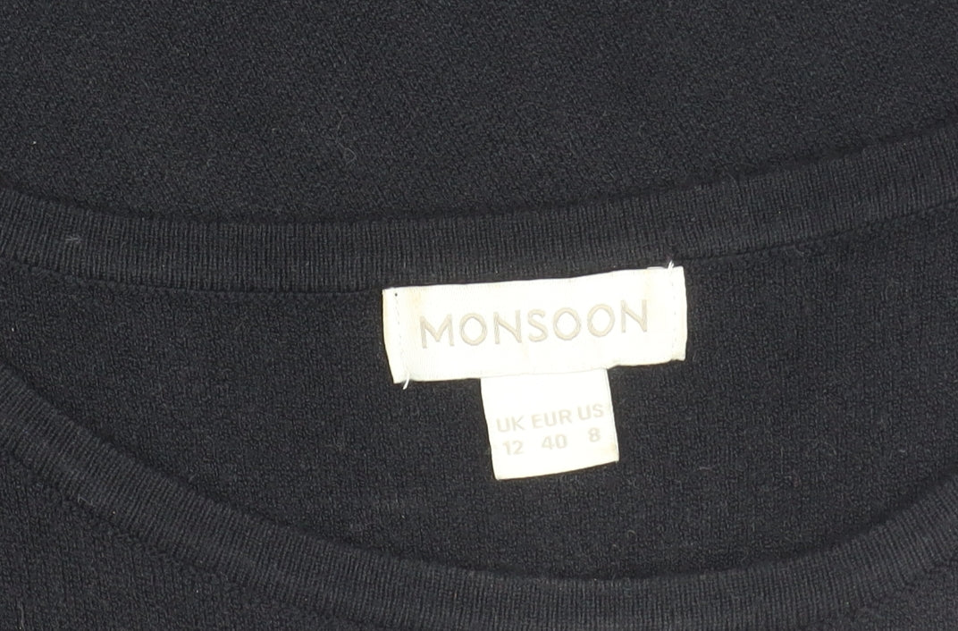 Monsoon Women's Black Check Dress Size 12