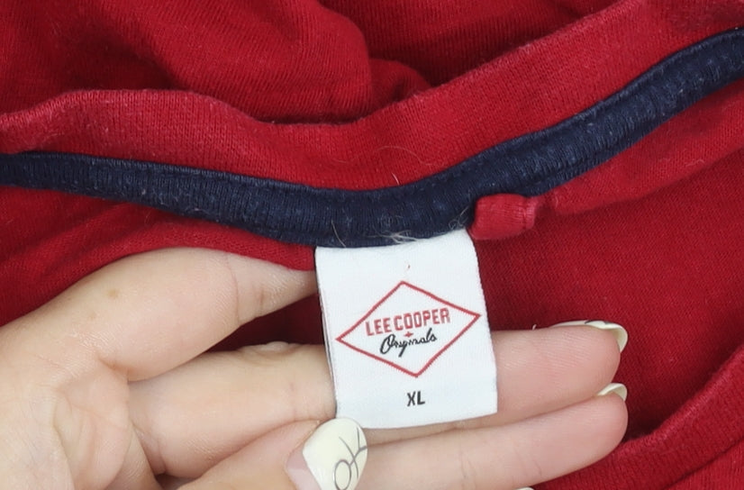 Brand and care label for Lee Cooper Men's Red Graphic Print XL T-Shirt