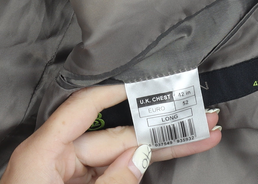 Burton Men's Grey Long Blazer, Size 42L, Formal Jacket