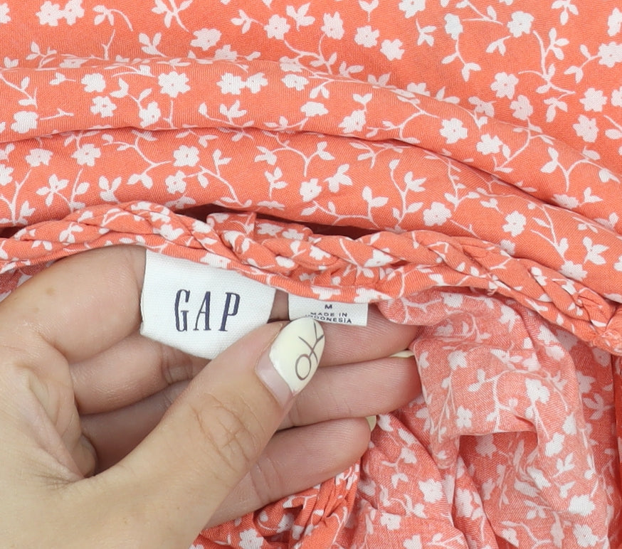 Gap Women's Orange Floral Camisole, Size M, Casual Summer