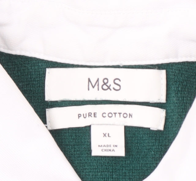 Marks & Spencer Men's Green XL Striped Pullover Jumper