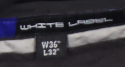 White Label Men's Black Trousers 36x32 Regular Fit