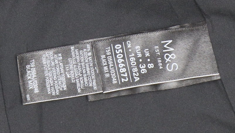 Marks and Spencer Women's Black Check Blazer, Size 36