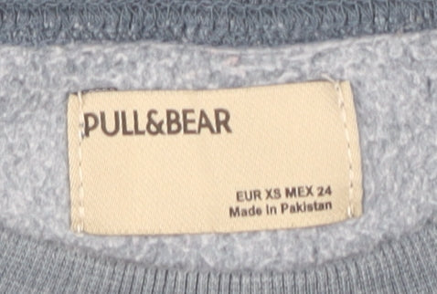 Pull&Bear Women's Blue XS Logo Sweatshirt