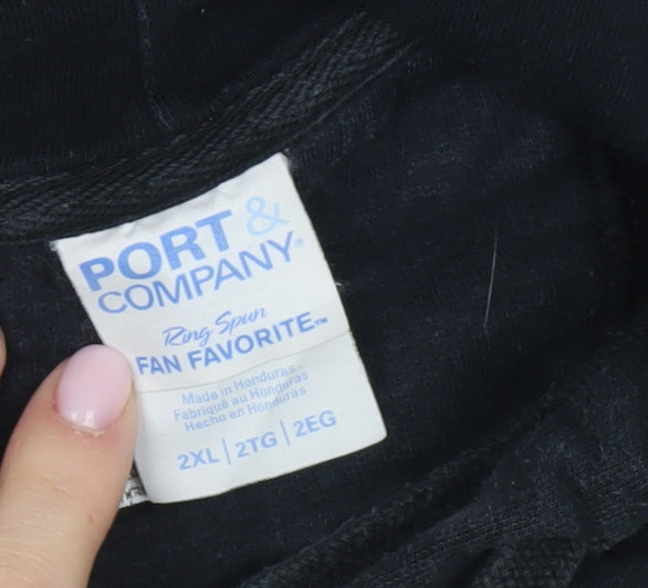 Port & Company Men's 2XL Black Graphic Hoodie