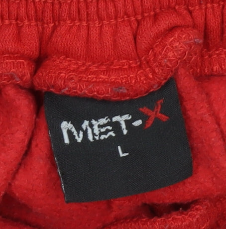 MET-X Women's Red Jogger Trousers Size L, Casual Sporty