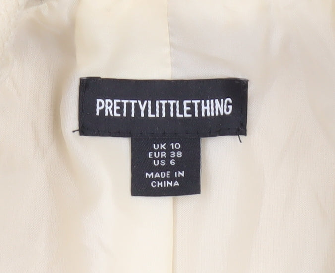 PRETTYLITTLETHING Women's Beige Blazer, Size 10