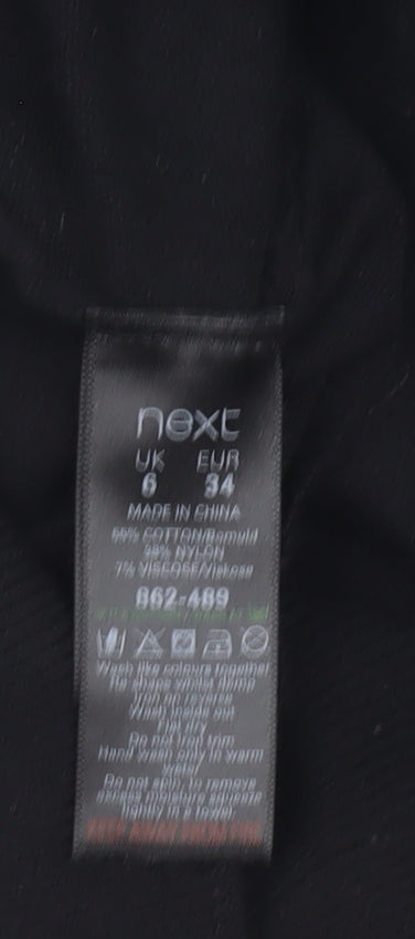 Next Women's Black Pullover Jumper, Size 6, Beaded Accent