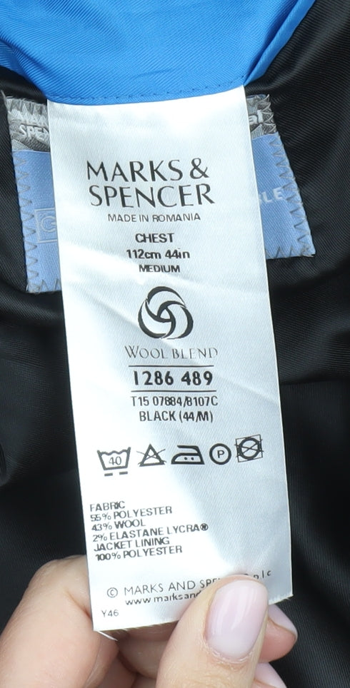 Marks & Spencer Men's Black Medium Blazer with Shawl Lapel