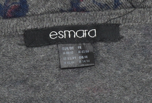 Esmara Women's Grey Floral Pullover Jumper Size 14