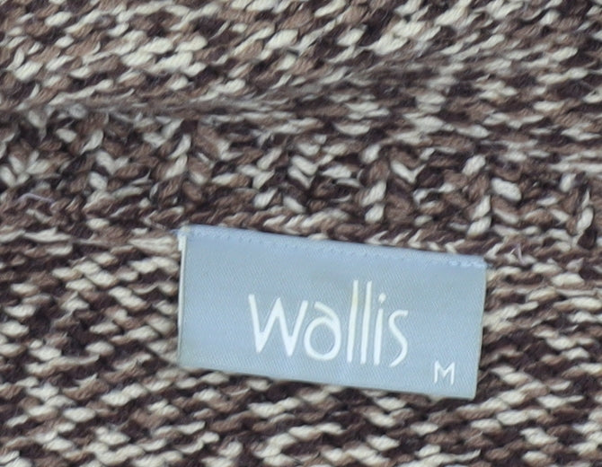 Wallis Women's Brown Cardigan M Button Accent