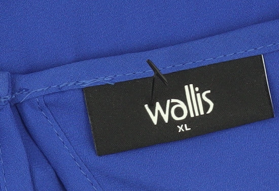 Wallis Blue Beaded 3/4 Sleeve Blouse Women Size 20