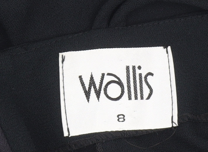 Wallis Black Midi Bodycon Dress, Size 8