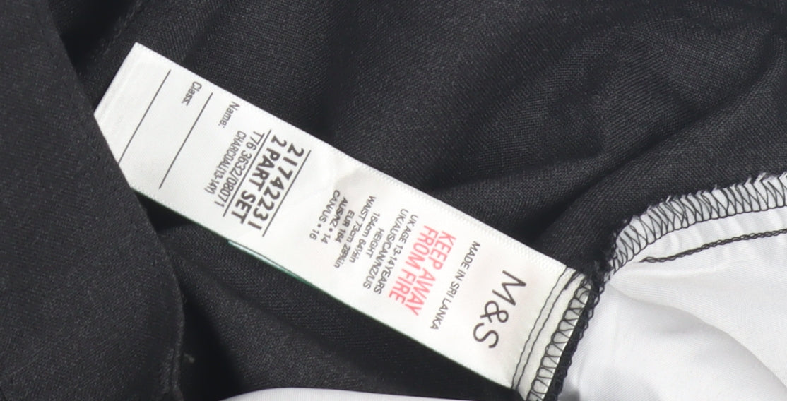 Marks & Spencer Boys Black Formal Trousers, Size 13 Years